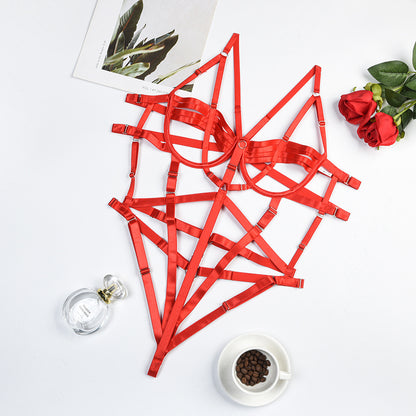 Bondage Bodysuit Leather Stripes